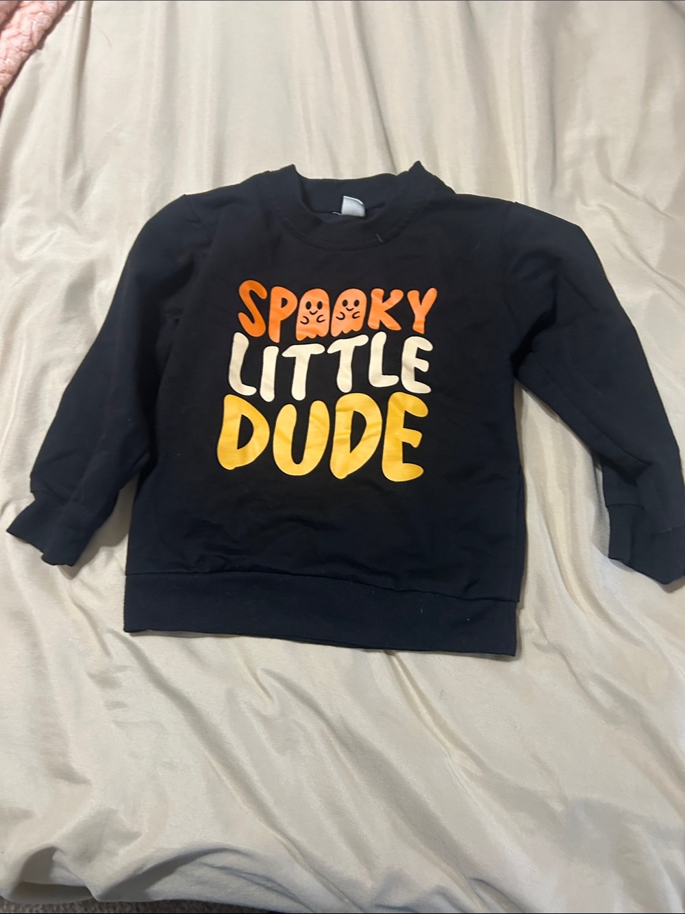 Spooky Little Dude Black Kids Sweatshirt